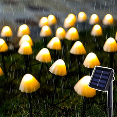 30 Mushroom Lamp Warm Solar Patio Lights Waterproof Fairy Lights