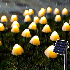 30 Mushroom Lamp Warm Solar Patio Lights Waterproof Fairy Lights