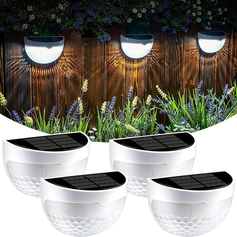 2pcs Solar Fence Lights Outdoor Waterproof LED Solar Wall Lights
