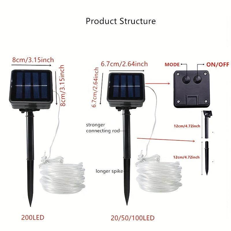 Solar Rope Lights Outdoor IP67 Waterproof 8 Modes Garden String Lights