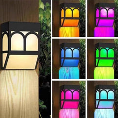 Solar Wall Lamp Vintage Deck Light Outdoor Waterproof Patio Garden Landscape