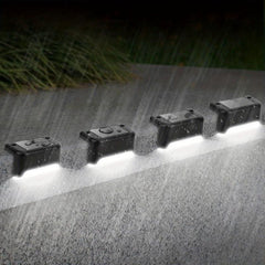 4pcs Outdoor Solar Stair Light Waterproof Garden Step Lamp Fence Pathway Yard