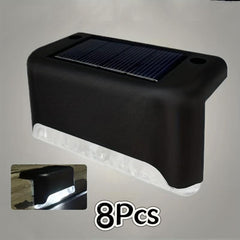 8 Pack Solar Stair Lights - Waterproof & Light Control