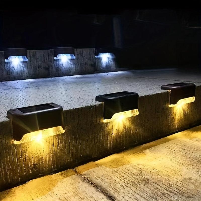 8 Pack Solar Stair Lights - Waterproof & Light Control