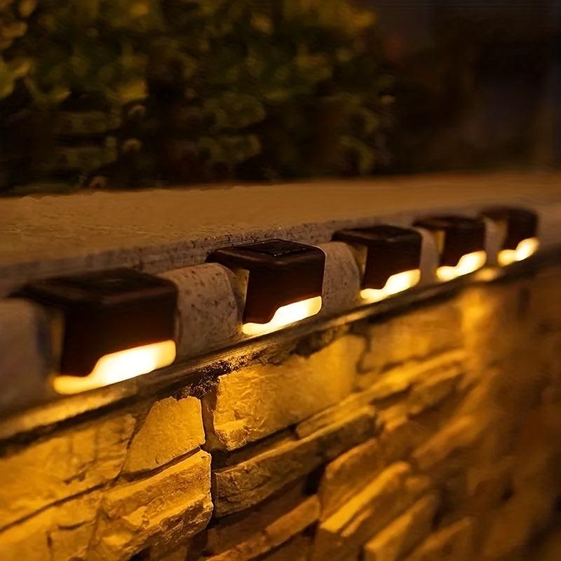 8 Pack Solar Stair Lights - Waterproof & Light Control
