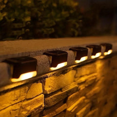 8 Pack Solar Stair Lights - Waterproof & Light Control