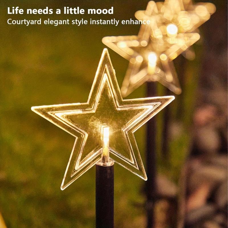 5-in-1 Solar Pentagram Lawn Light LED Night Lamp