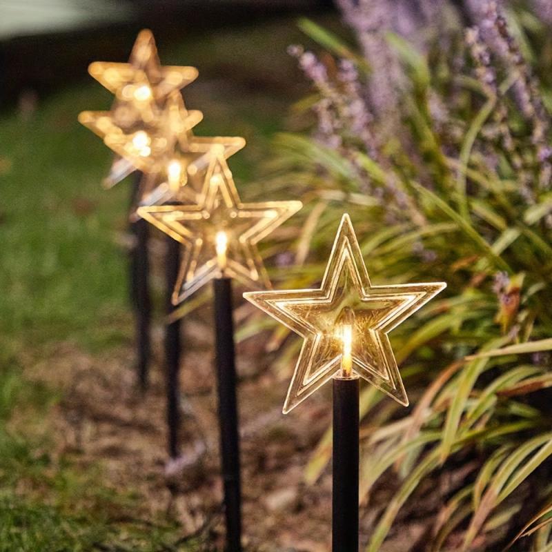 5-in-1 Solar Pentagram Lawn Light LED Night Lamp