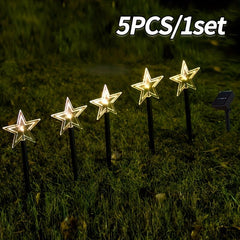 5-in-1 Solar Pentagram Lawn Light LED Night Lamp