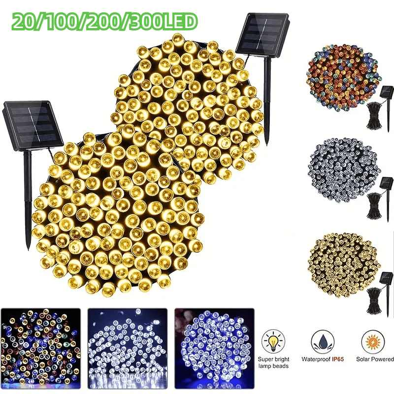 Solar Christmas Lights 300 LED 105ft 8 Modes Outdoor Waterproof String Lights