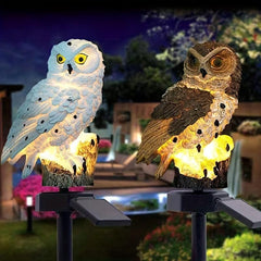 LED Solar Owl Garden Post Lamp Waterproof Automatic Switch Solar Lamp