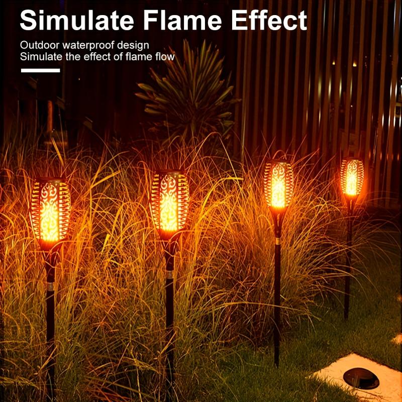 Waterproof Solar Flame Light 96 LED Torches for Outdoor Landscape Decoration