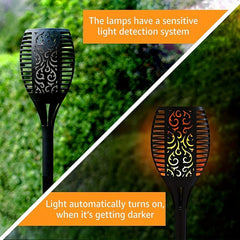 Waterproof Solar Flame Light 96 LED Torches for Outdoor Landscape Decoration