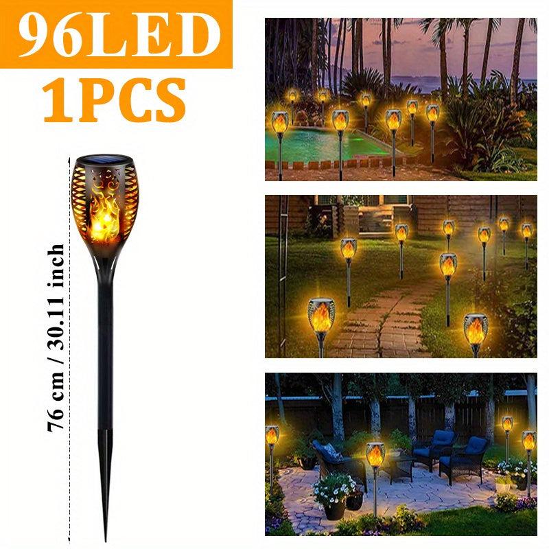 Waterproof Solar Flame Light 96 LED Torches for Outdoor Landscape Decoration