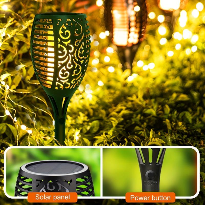 Waterproof Solar Flame Light 96 LED Torches for Outdoor Landscape Decoration