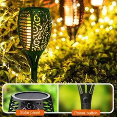 Waterproof Solar Flame Light 96 LED Torches for Outdoor Landscape Decoration