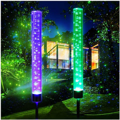 2pcs Solar Garden Stake Lights Outdoor RGB Solar Path Garden Stake Light