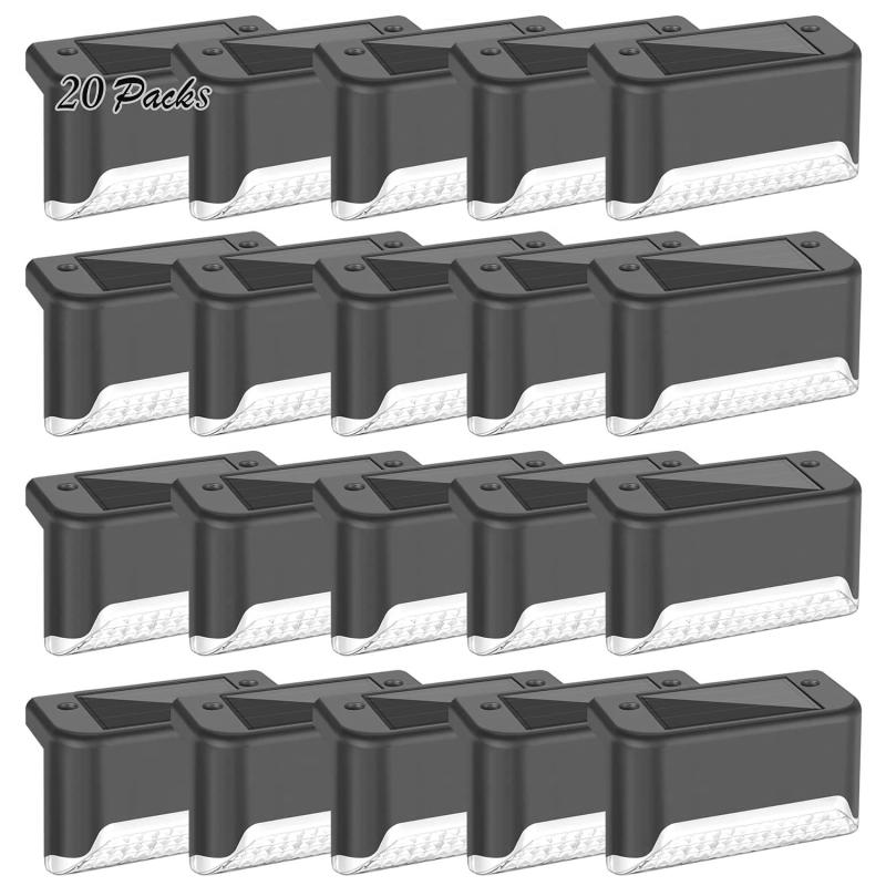 20 Pack Solar Deck Lights Waterproof LED Outdoor Fence Lighting Bronze Finish
