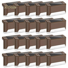 20 Pack Solar Deck Lights Waterproof LED Outdoor Fence Lighting Bronze Finish