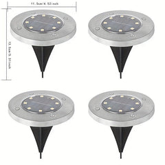 4pcs 8LED Solar Outdoor Ground Lamp for Landscape Walkway Yard