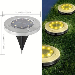 4pcs 8LED Solar Outdoor Ground Lamp for Landscape Walkway Yard