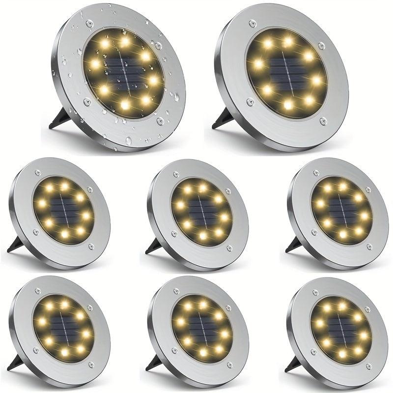 4pcs 8LED Solar Outdoor Ground Lamp for Landscape Walkway Yard