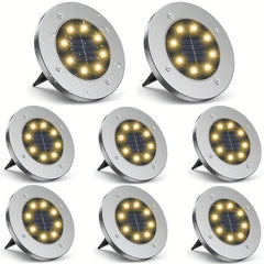 4pcs 8LED Solar Outdoor Ground Lamp for Landscape Walkway Yard