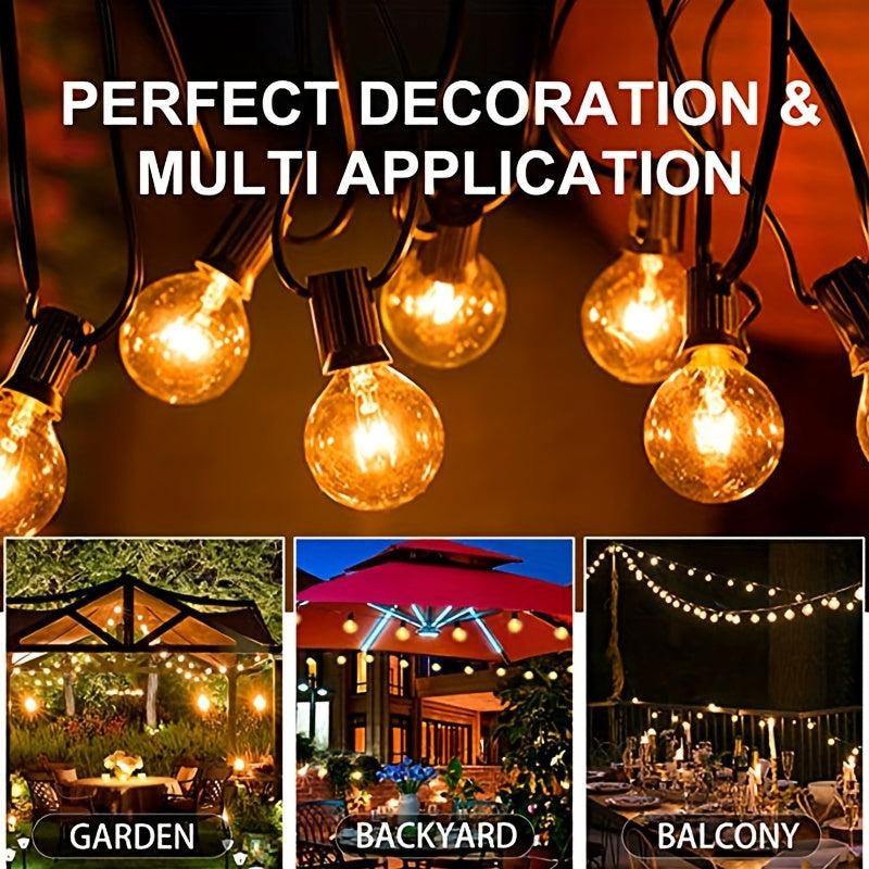 26ft G40 Outdoor Light String 25 Bulbs Waterproof Decorative Lights