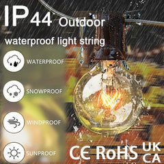26ft G40 Outdoor Light String 25 Bulbs Waterproof Decorative Lights