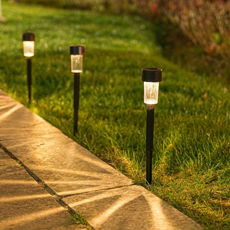 10pcs Solar Stainless Steel Mini Lawn Lamp - Outdoor Garden Lighting