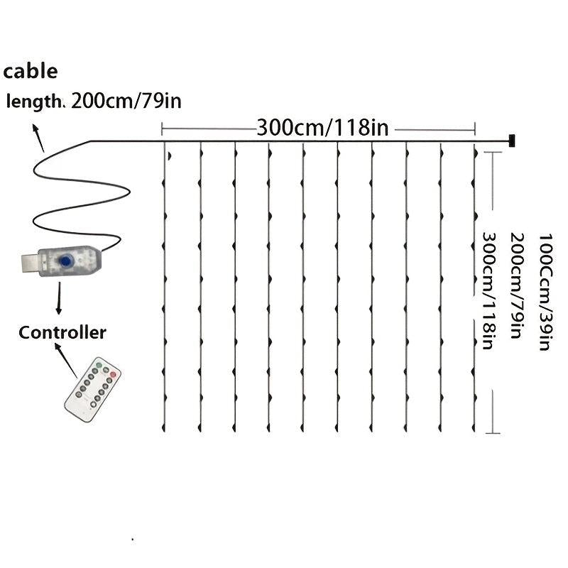 USB Remote Control Curtain Lights for Room Decoration