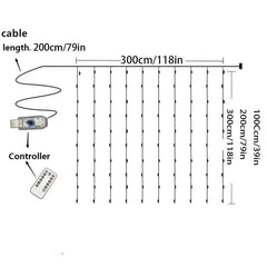 USB Remote Control Curtain Lights for Room Decoration