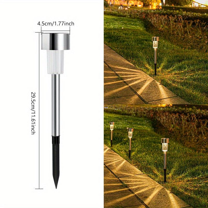 10pcs Solar Path Lights for Outdoor Yard - Waterproof Ground Plug-in Lights