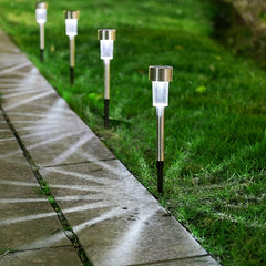10pcs Solar Path Lights for Outdoor Yard - Waterproof Ground Plug-in Lights