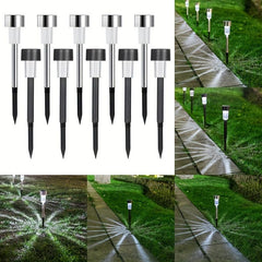 10pcs Solar Path Lights for Outdoor Yard - Waterproof Ground Plug-in Lights