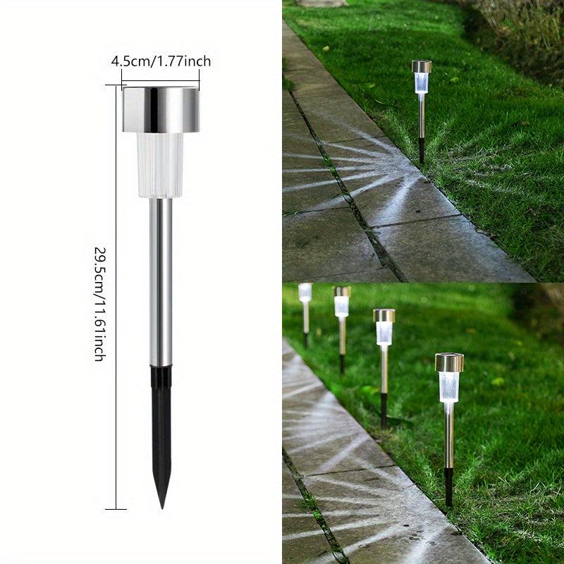 10pcs Solar Path Lights for Outdoor Yard - Waterproof Ground Plug-in Lights