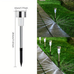 10pcs Solar Path Lights for Outdoor Yard - Waterproof Ground Plug-in Lights