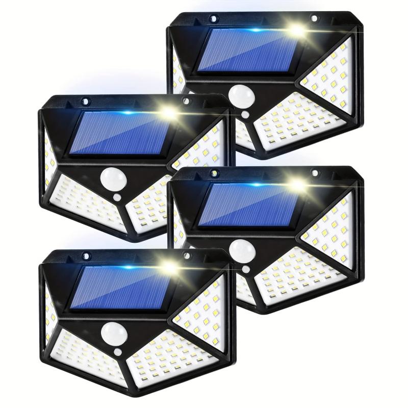 100LED Solar Wall Lamp Three sided Outdoor Lighting