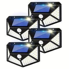 100LED Solar Wall Lamp Three sided Outdoor Lighting