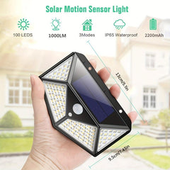 100LED Solar Wall Lamp Three sided Outdoor Lighting