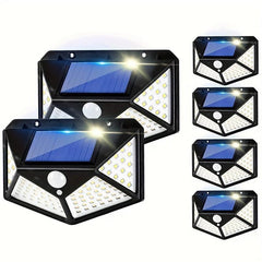100LED Solar Wall Lamp Three sided Outdoor Lighting