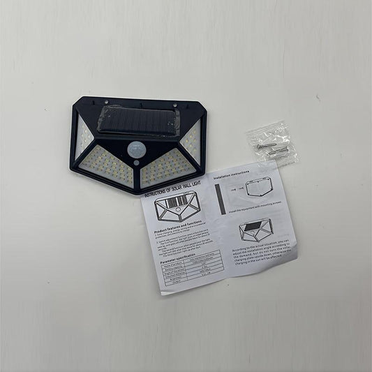 100LED Solar Wall Lamp Three sided Outdoor Lighting
