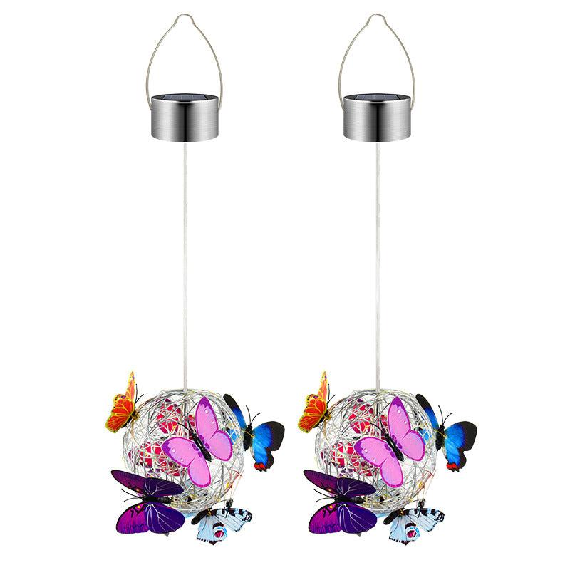 Solar Butterfly Ball Light Outdoor Hanging Yard Garden Decoration