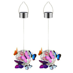 Solar Butterfly Ball Light Outdoor Hanging Yard Garden Decoration