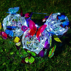 Solar Butterfly Ball Light Outdoor Hanging Yard Garden Decoration