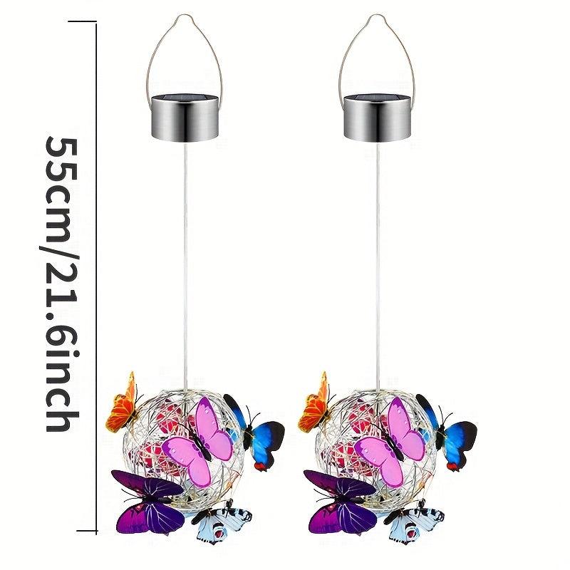 Solar Butterfly Ball Light Outdoor Hanging Yard Garden Decoration