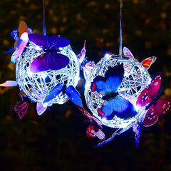 Solar Butterfly Ball Light Outdoor Hanging Yard Garden Decoration