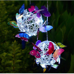 Solar Butterfly Ball Light Outdoor Hanging Yard Garden Decoration