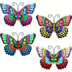 4pcs 3D Metal Butterfly Wall Decor 7.5'' Home Garden Bedroom Wedding Party Decor