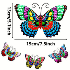 4pcs 3D Metal Butterfly Wall Decor 7.5'' Home Garden Bedroom Wedding Party Decor